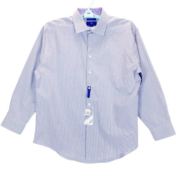 NWT EGARA Men's Egyptian Cotton Shirt 17-1/2-32-33 Modern Fit Non Iron Purple - Picture 1 of 11